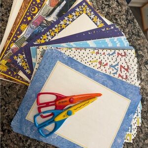 Colorful Craft Scissors and Paper Set